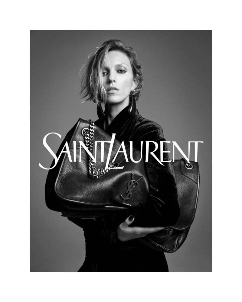 Anja Rubik featured in  the Saint Laurent advertisement for Pre-Fall 2023