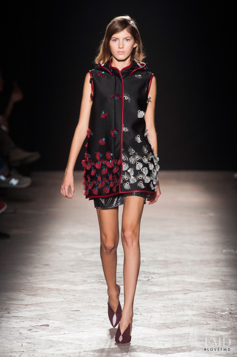 Valery Kaufman featured in  the Marco de Vincenzo fashion show for Spring/Summer 2014