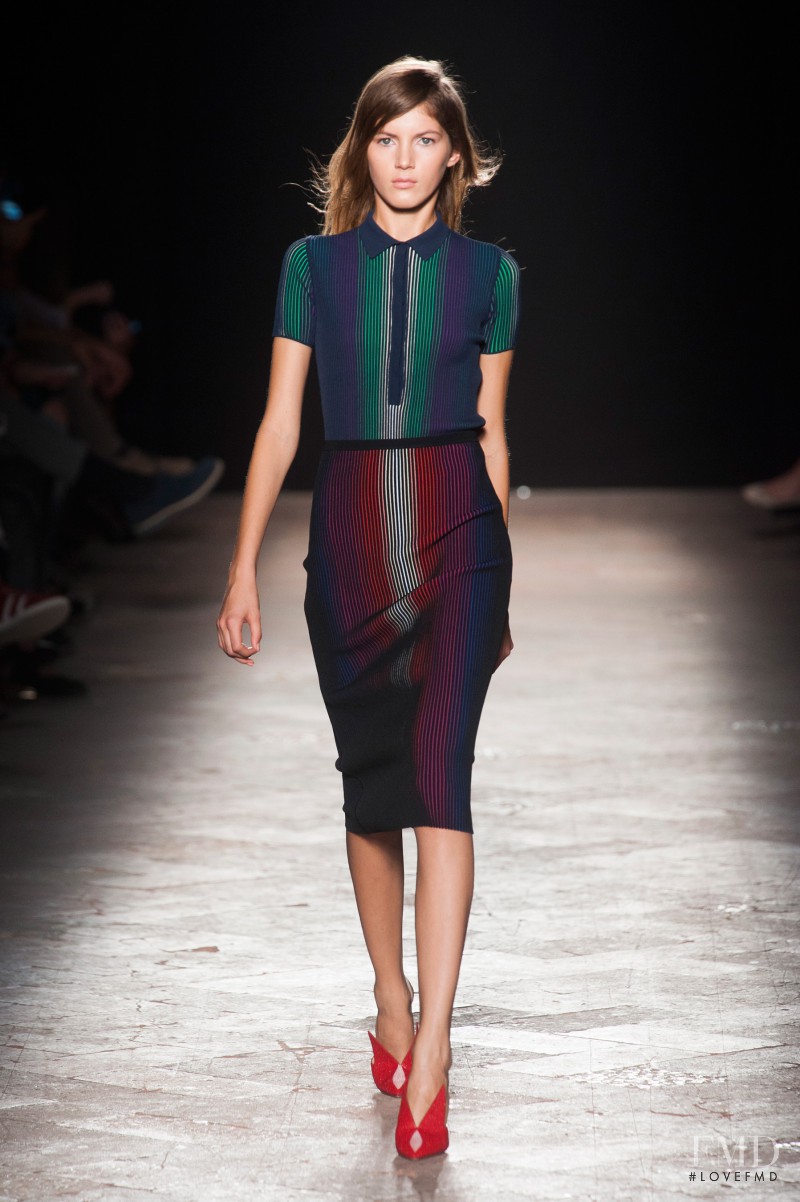 Valery Kaufman featured in  the Marco de Vincenzo fashion show for Spring/Summer 2014