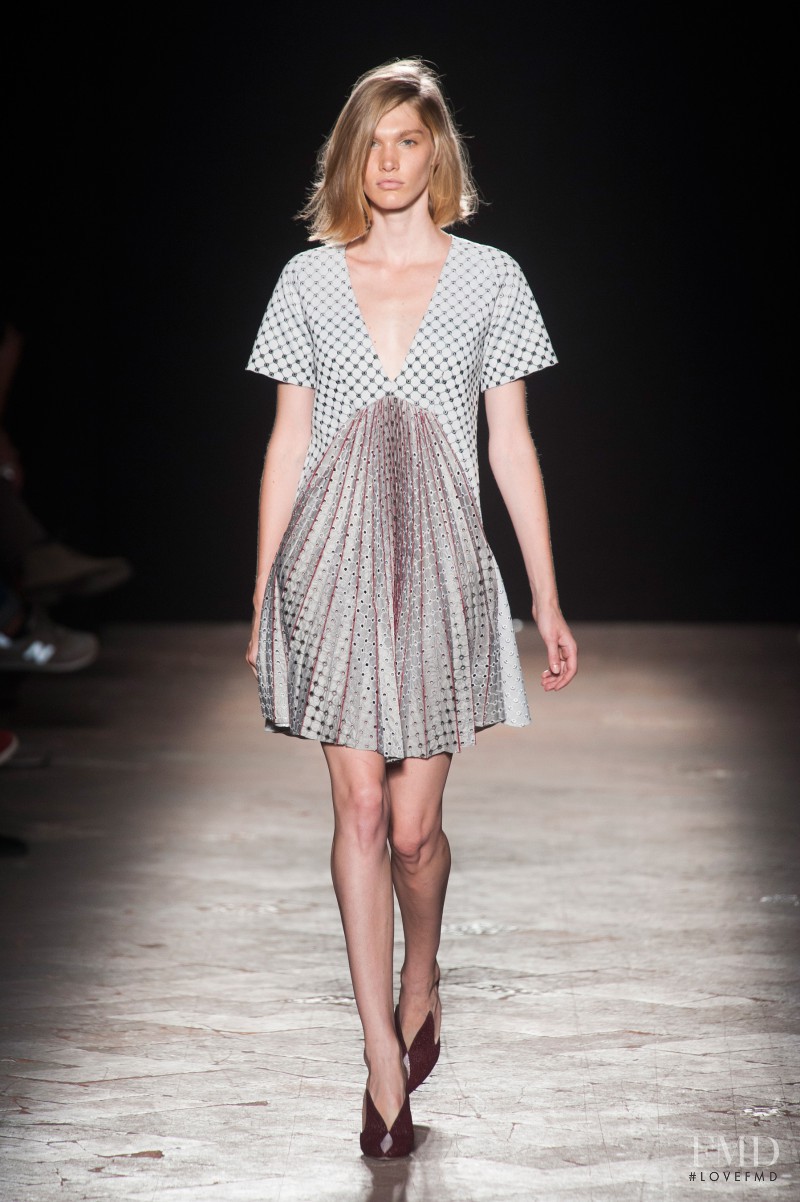 Irina Nikolaeva featured in  the Marco de Vincenzo fashion show for Spring/Summer 2014