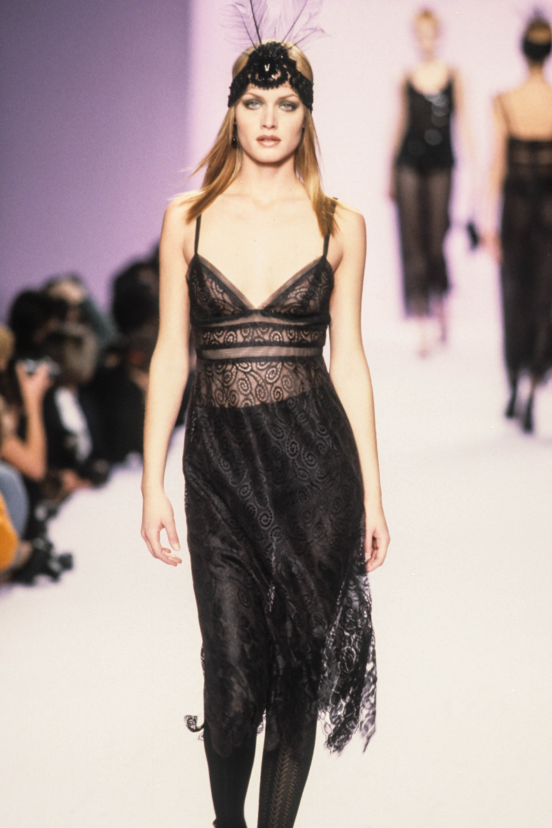 Amber Valletta featured in  the Anna Sui fashion show for Autumn/Winter 1996