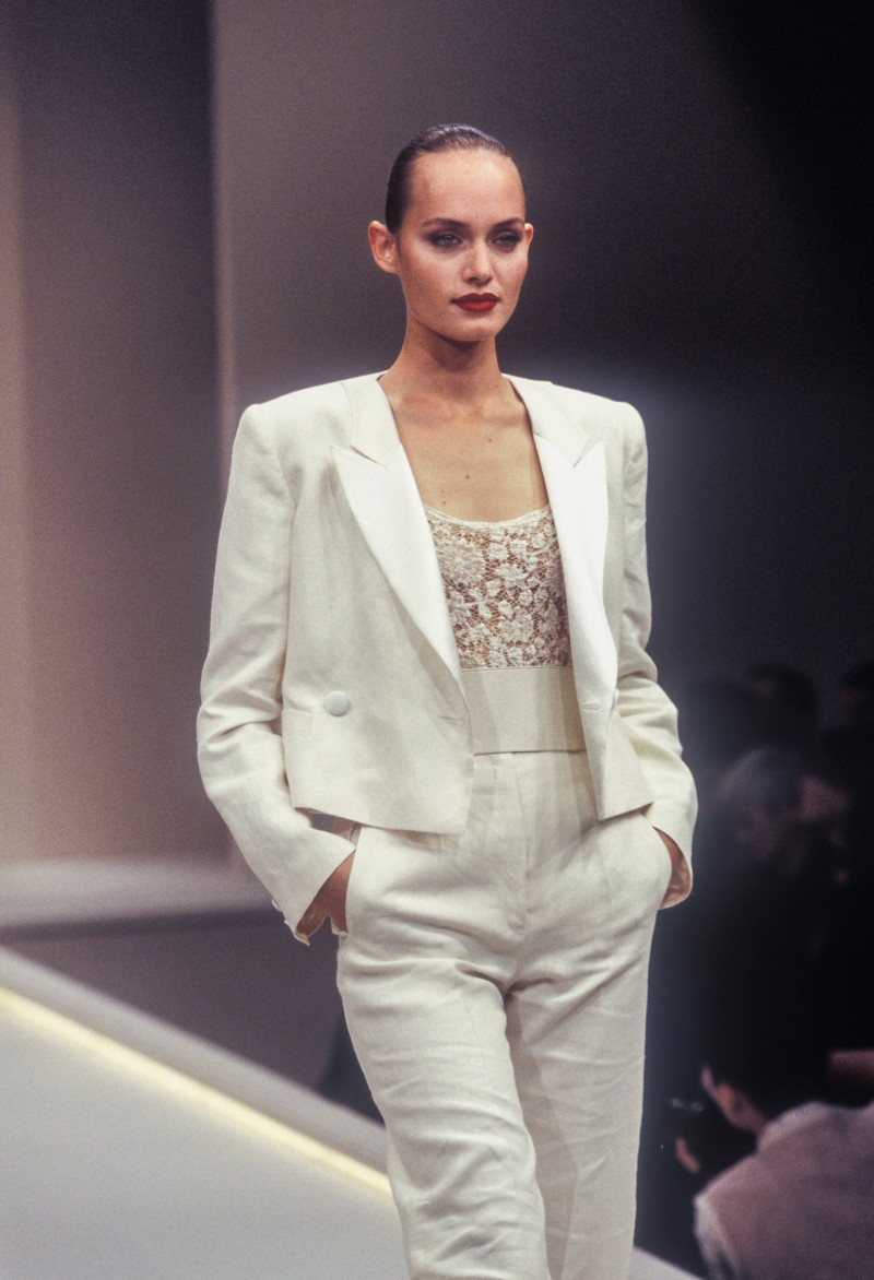 Amber Valletta featured in  the Krizia fashion show for Spring/Summer 1995