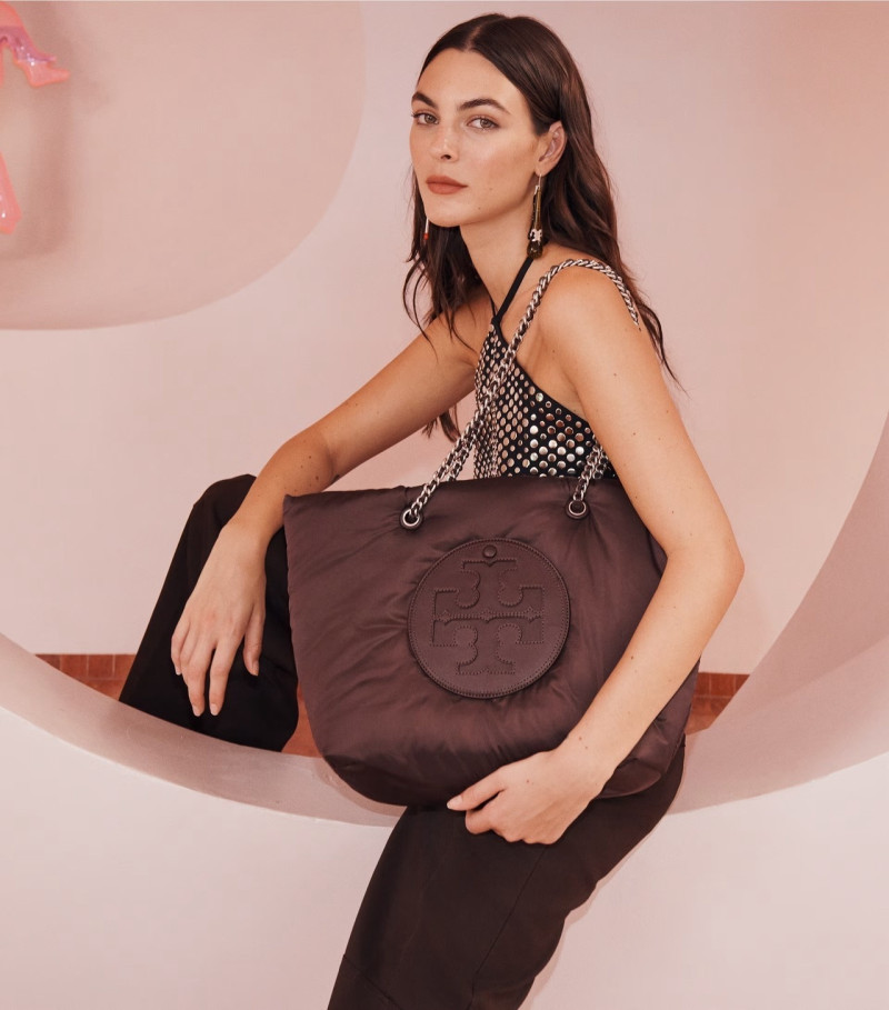 Vittoria Ceretti featured in  the Tory Burch advertisement for Holiday 2023