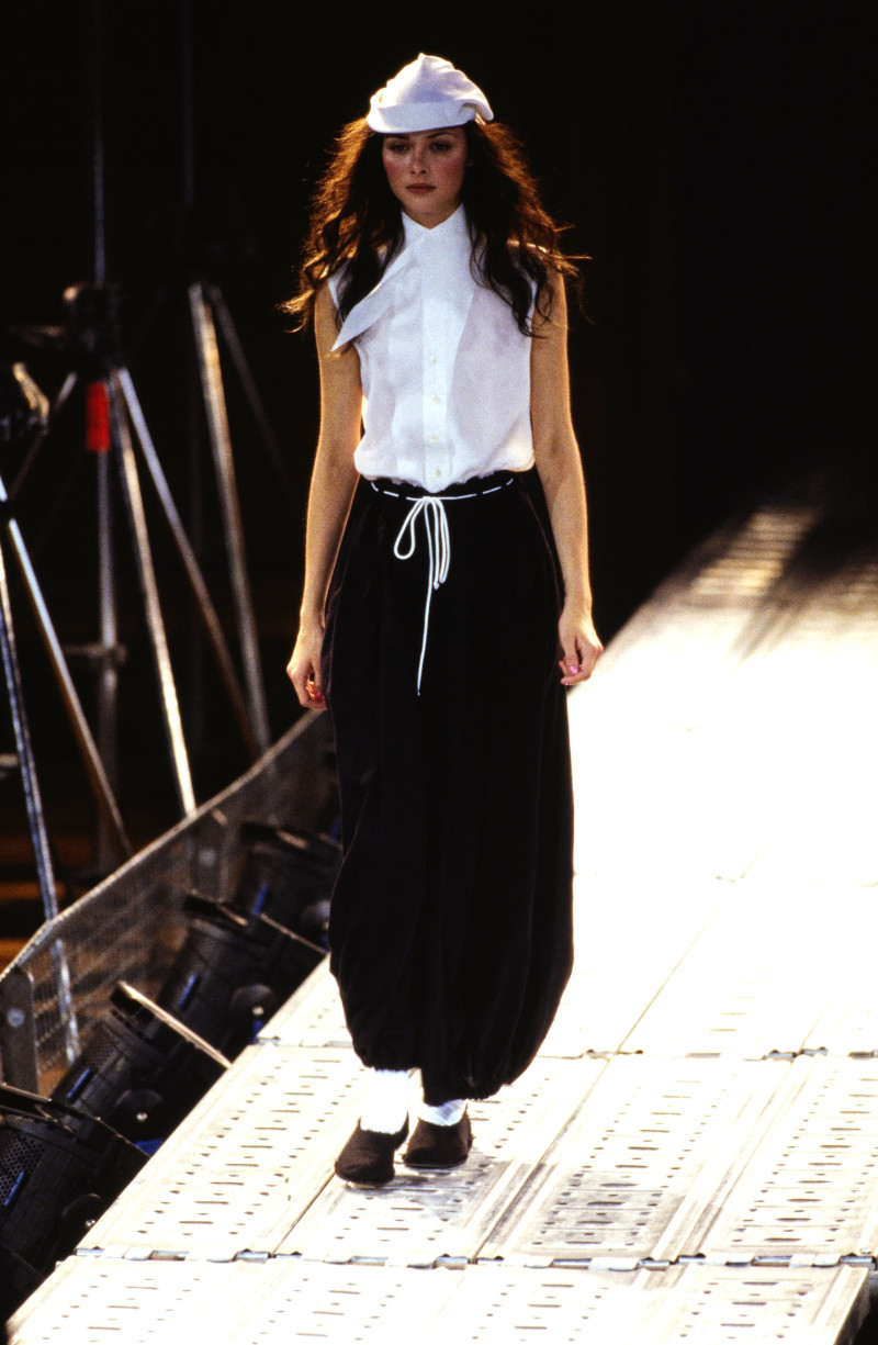 Tasha Tilberg featured in  the Yohji Yamamoto fashion show for Spring/Summer 1997