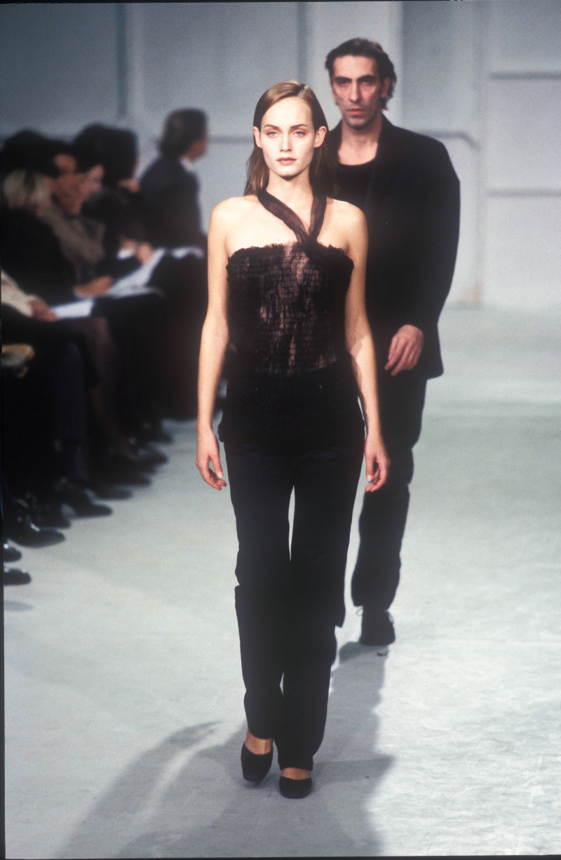 Amber Valletta featured in  the Helmut Lang fashion show for Spring/Summer 1997