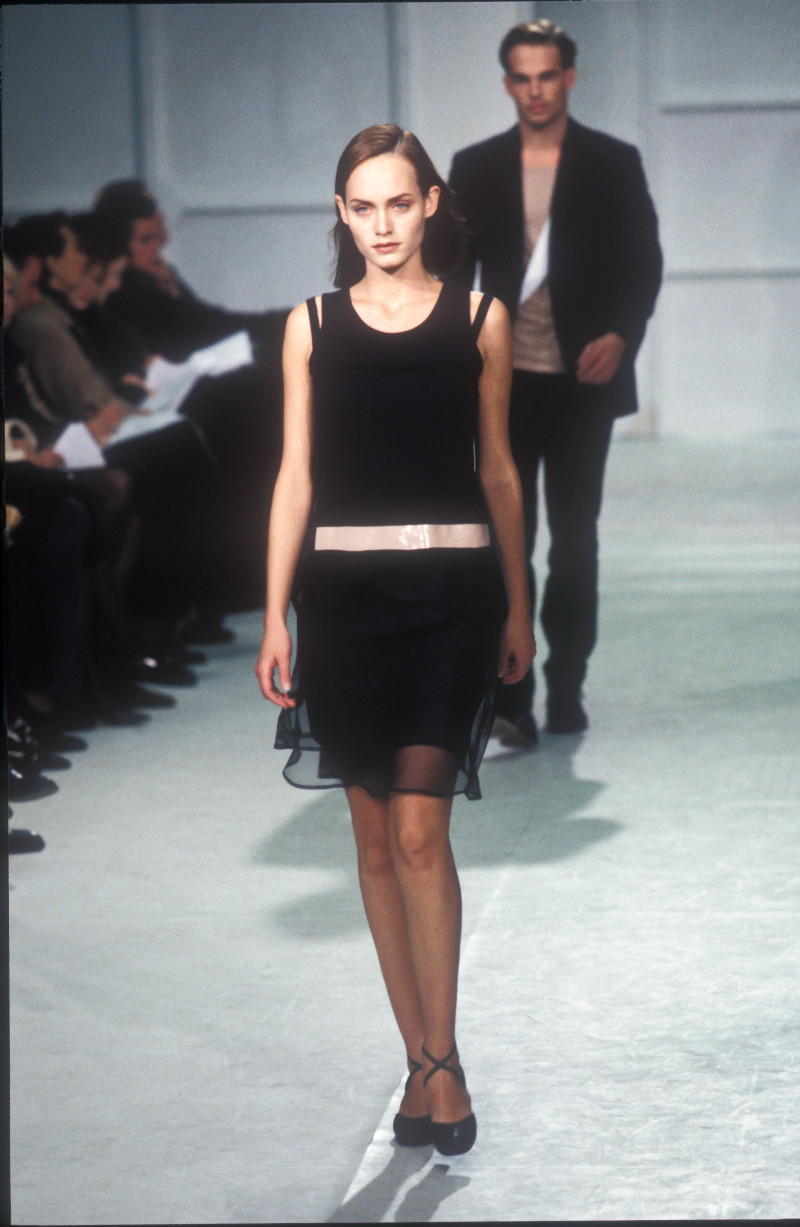 Amber Valletta featured in  the Helmut Lang fashion show for Spring/Summer 1997