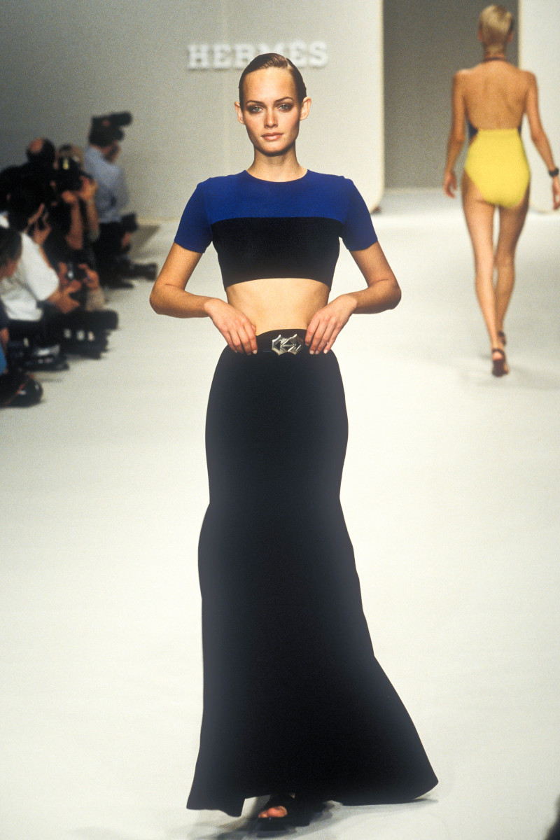 Amber Valletta featured in  the Hermès fashion show for Spring/Summer 1997