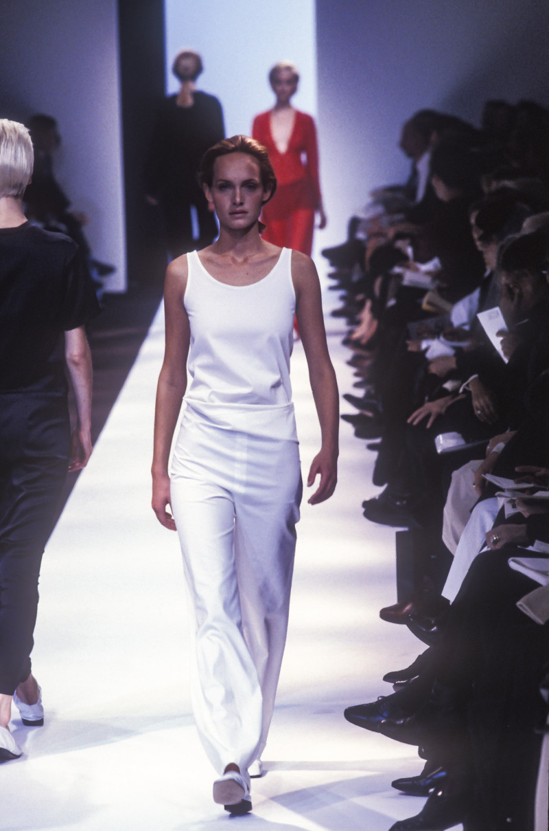 Amber Valletta featured in  the Jil Sander fashion show for Spring/Summer 1997