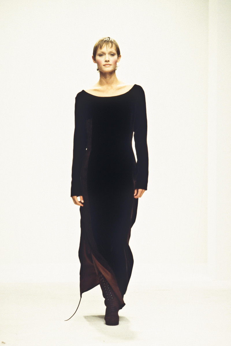 Amber Valletta featured in  the Prada fashion show for Autumn/Winter 1993