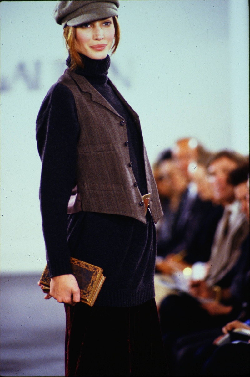 Christy Turlington featured in  the Ralph Lauren Collection fashion show for Autumn/Winter 1993