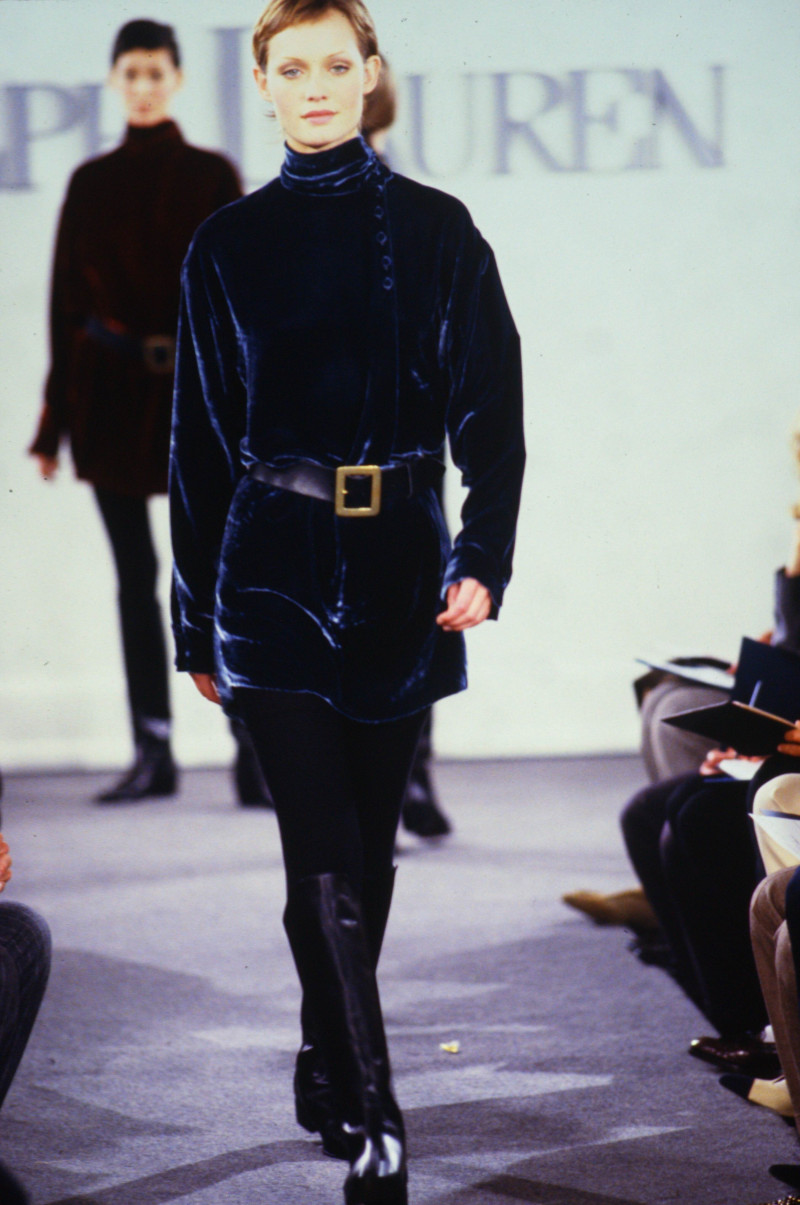 Amber Valletta featured in  the Ralph Lauren Collection fashion show for Autumn/Winter 1993