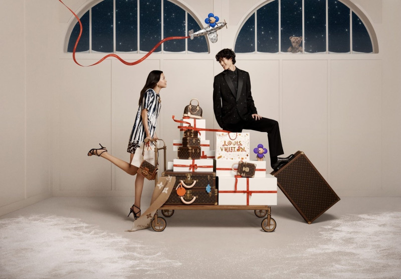 Mika Schneider featured in  the Louis Vuitton advertisement for Holiday 2023