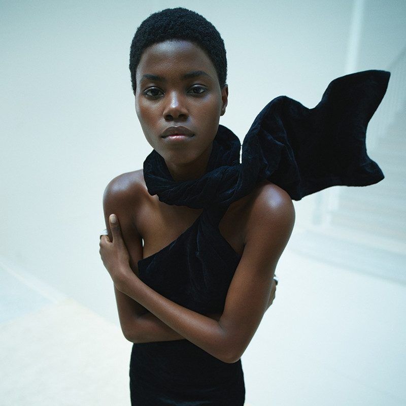Victoria Fawole featured in  the Sportmax advertisement for Autumn/Winter 2023