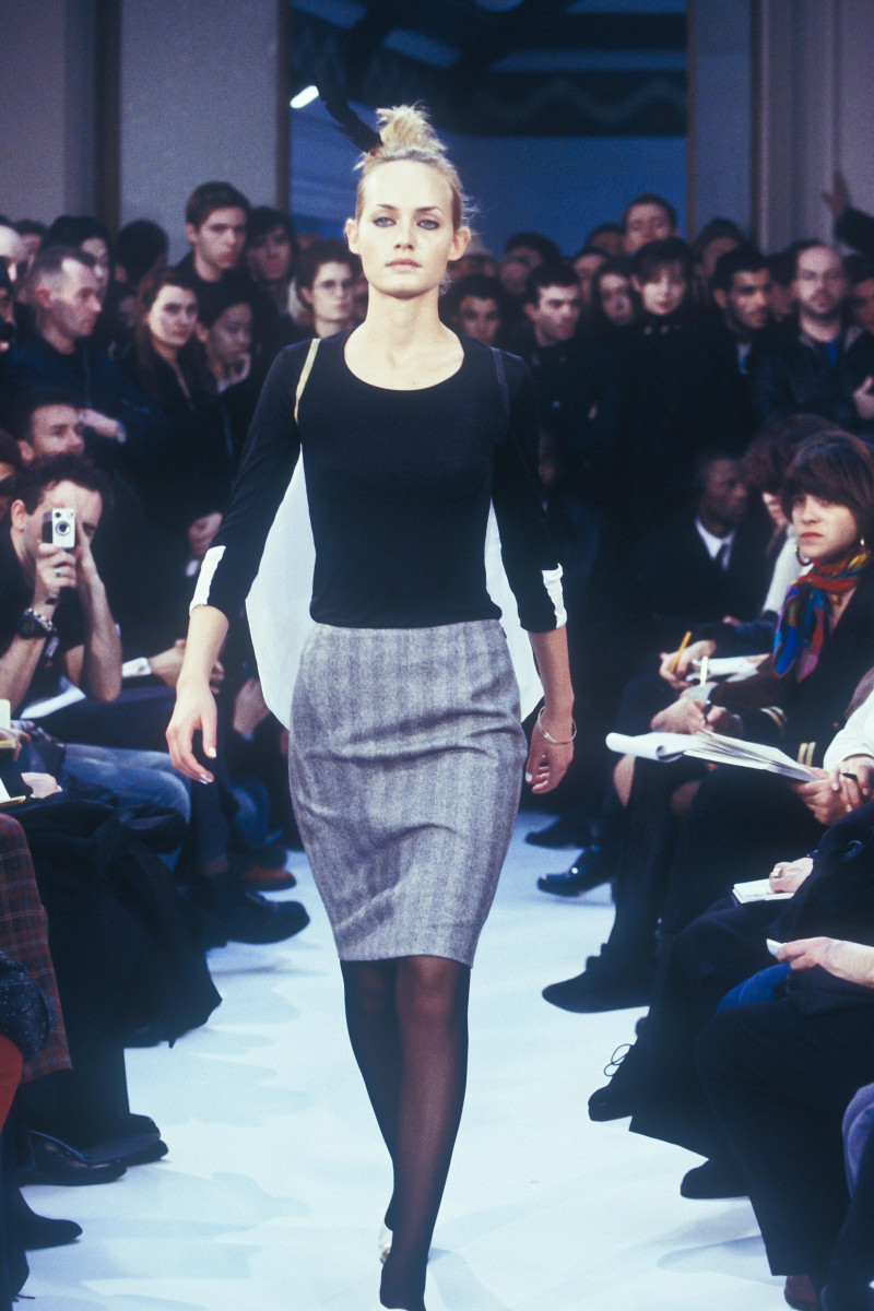 Amber Valletta featured in  the Helmut Lang fashion show for Autumn/Winter 1995