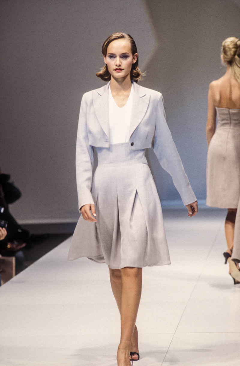 Amber Valletta featured in  the Salvatore Ferragamo fashion show for Spring/Summer 1995