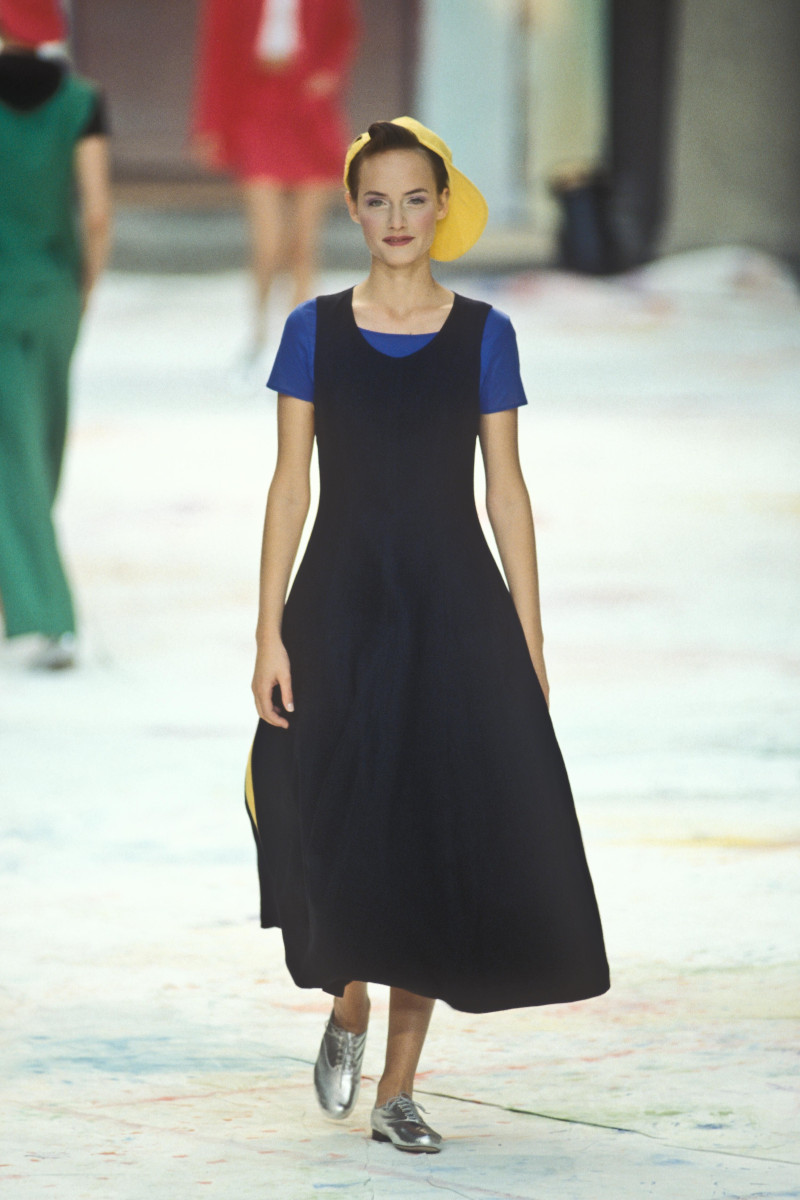 Amber Valletta featured in  the Kenzo fashion show for Spring/Summer 1995