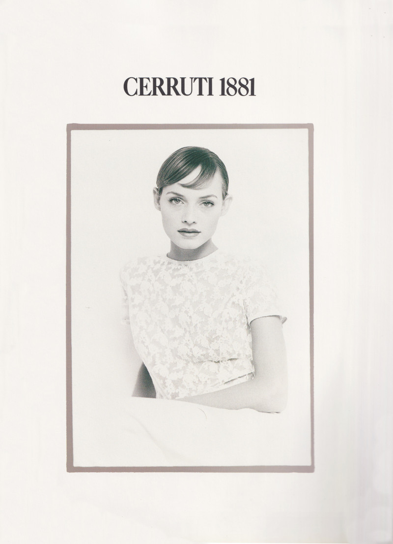 Amber Valletta featured in  the Cerruti 1881 advertisement for Spring/Summer 1994