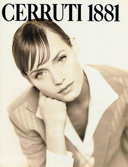 Amber Valletta featured in  the Cerruti 1881 advertisement for Spring/Summer 1994