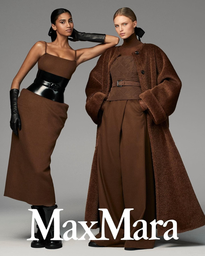 Imaan Hammam featured in  the Max Mara advertisement for Autumn/Winter 2023