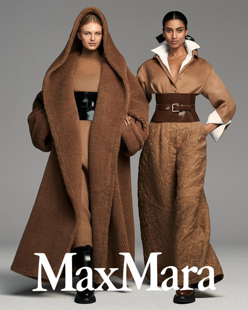 Imaan Hammam featured in  the Max Mara advertisement for Autumn/Winter 2023