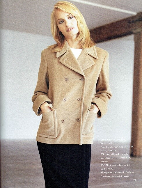 Amber Valletta featured in  the Neiman Marcus catalogue for Fall 1995