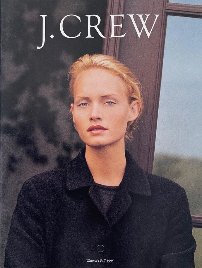 Amber Valletta featured in  the J.Crew catalogue for Autumn/Winter 1995