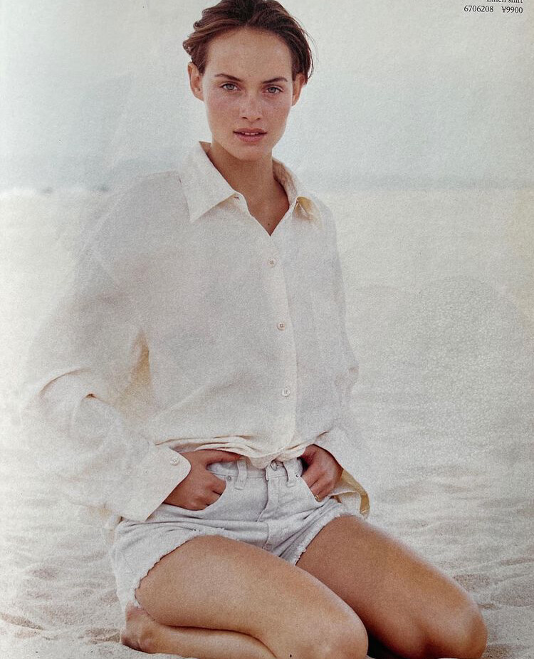 Amber Valletta featured in  the J.Crew catalogue for Spring/Summer 1995