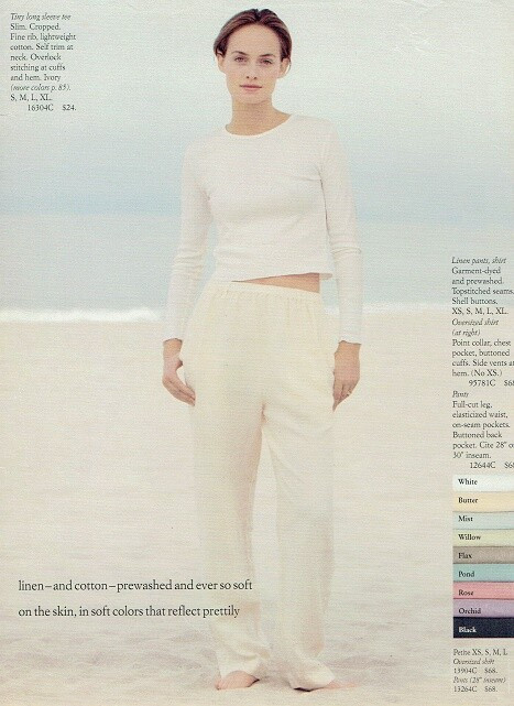 Amber Valletta featured in  the J.Crew catalogue for Spring/Summer 1995
