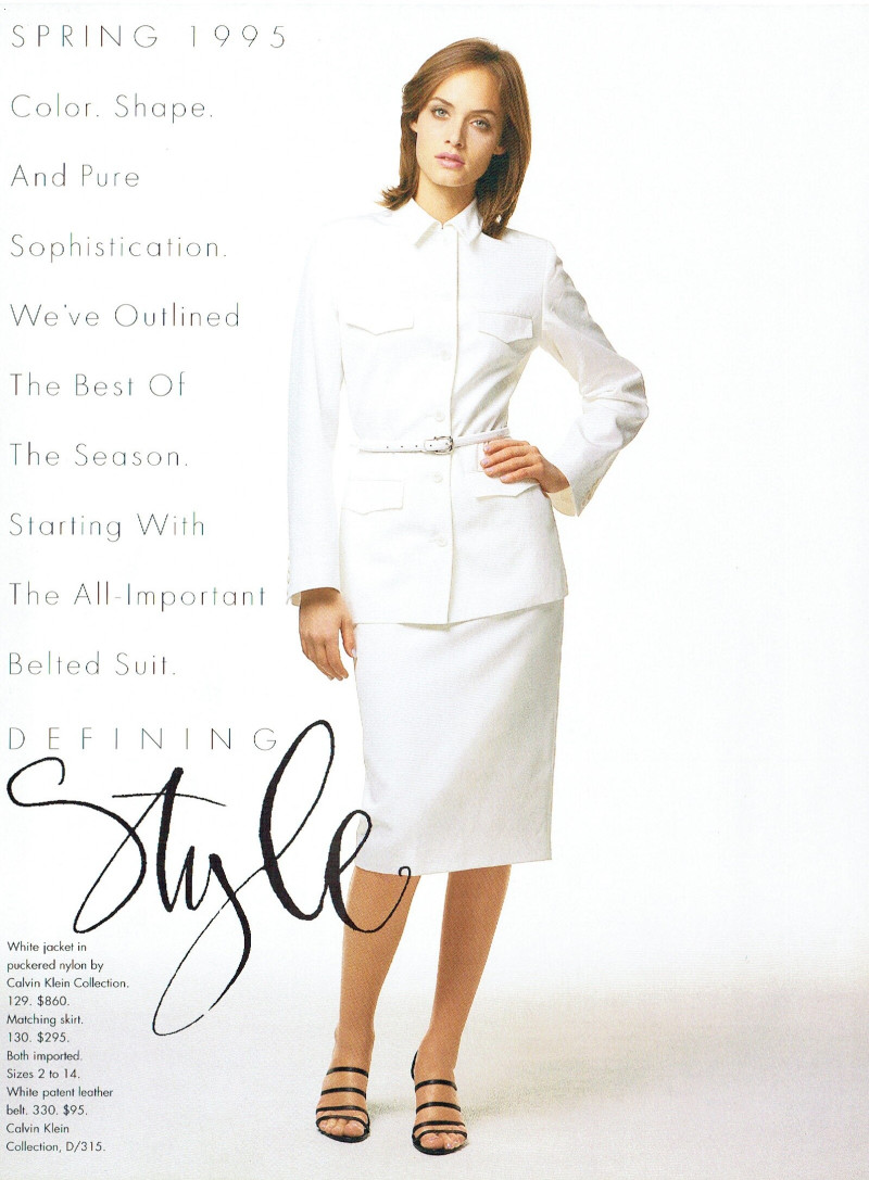 Amber Valletta featured in  the Saks Fifth Avenue catalogue for Spring 1995