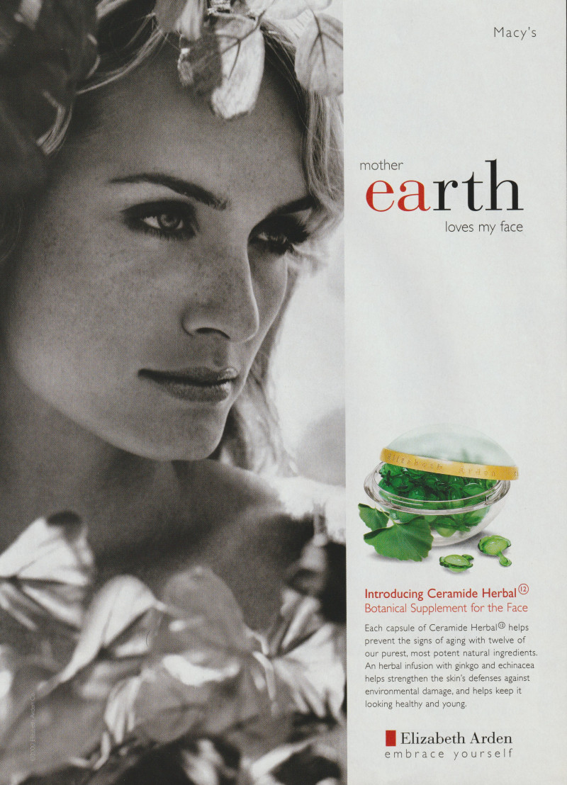 Amber Valletta featured in  the Elizabeth Arden advertisement for Spring/Summer 2000