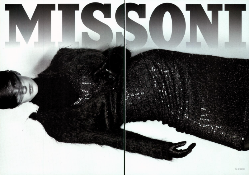 Gisele Bundchen featured in  the Missoni advertisement for Autumn/Winter 1998