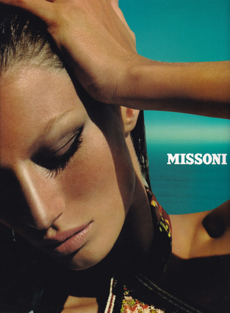 Gisele Bundchen featured in  the Missoni advertisement for Spring/Summer 2003