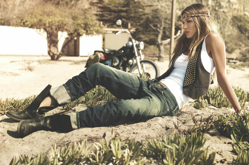 Gisele Bundchen featured in  the True Religion advertisement for Spring/Summer 2009