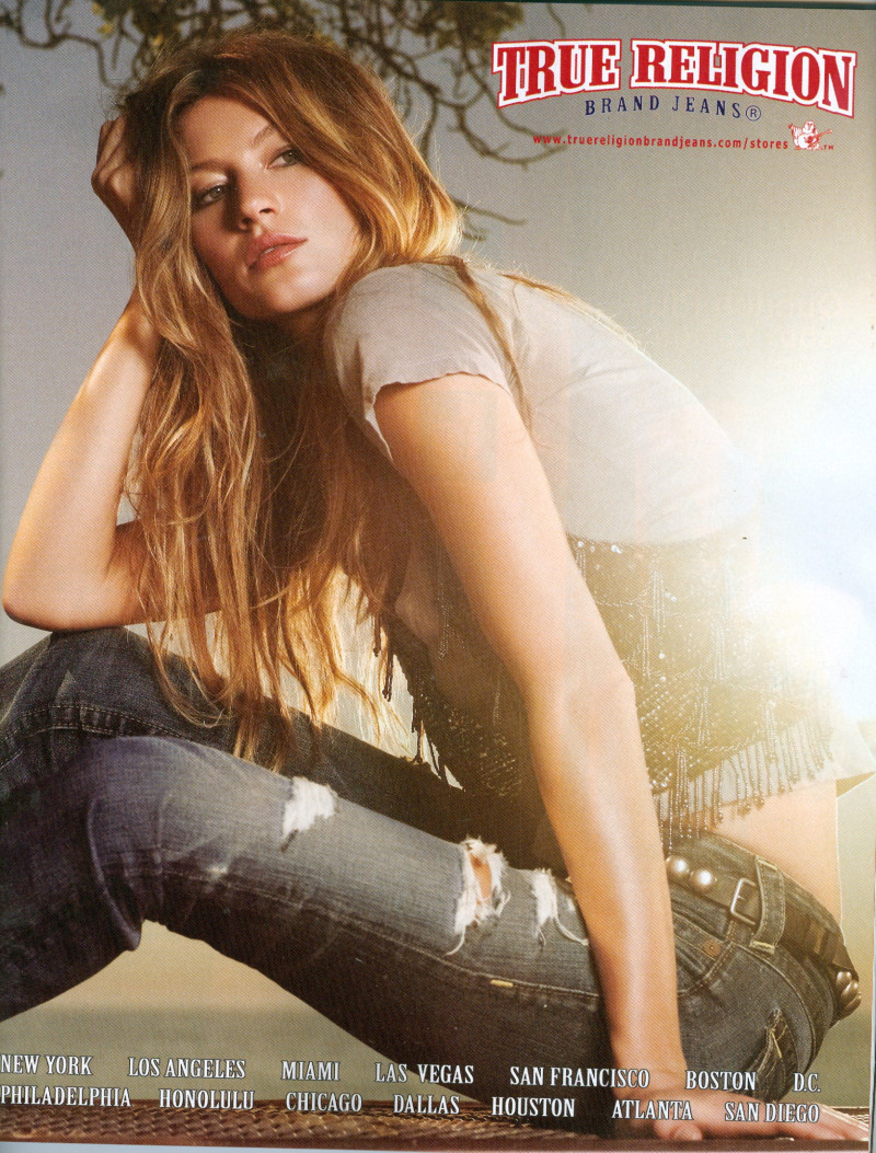 Gisele Bundchen featured in  the True Religion advertisement for Spring/Summer 2009