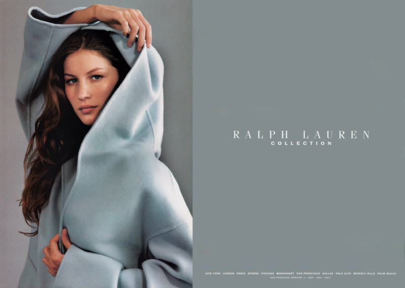 Gisele Bundchen featured in  the Ralph Lauren Collection advertisement for Autumn/Winter 1998