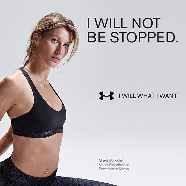Gisele Bundchen featured in  the Under Armour advertisement for Autumn/Winter 2015