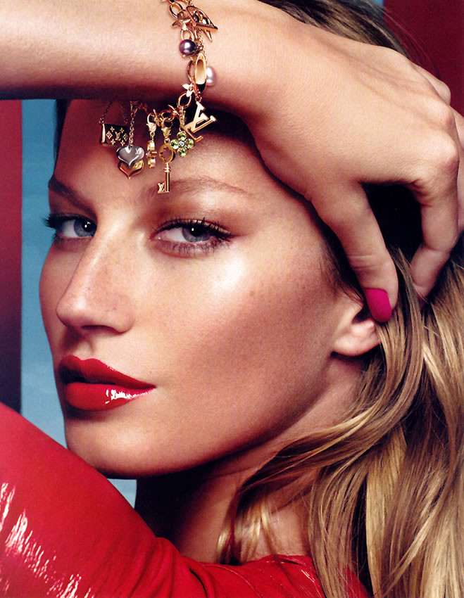 Gisele Bundchen featured in  the Louis Vuitton advertisement for Spring/Summer 2006
