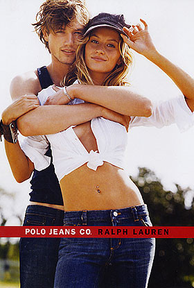 Gisele Bundchen featured in  the Polo Jeans Co. advertisement for Spring/Summer 2002