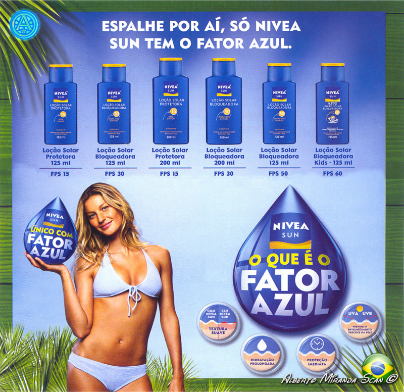 Gisele Bundchen featured in  the Nivea advertisement for Spring/Summer 2006