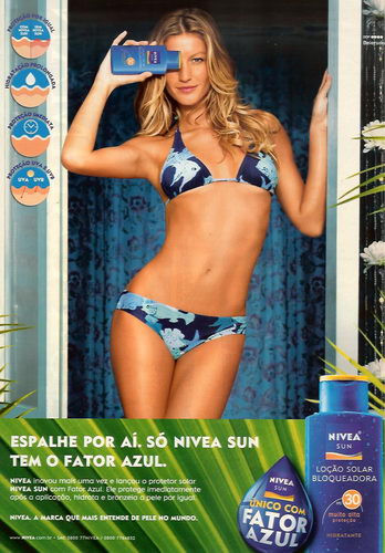 Gisele Bundchen featured in  the Nivea advertisement for Spring/Summer 2006