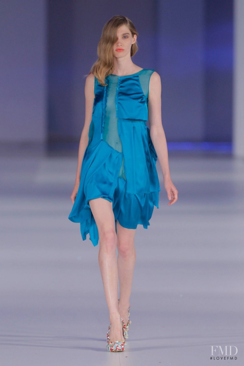 Irina Nikolaeva featured in  the Celia Vela fashion show for Spring/Summer 2014