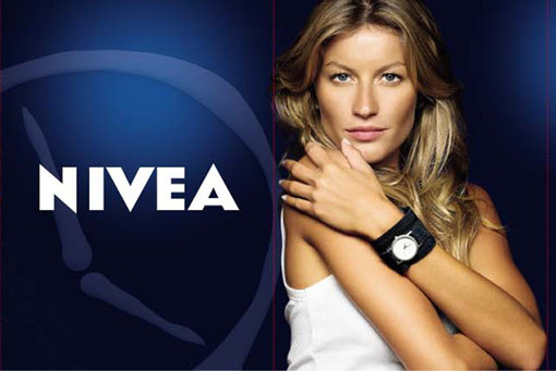 Gisele Bundchen featured in  the Nivea advertisement for Spring/Summer 2004