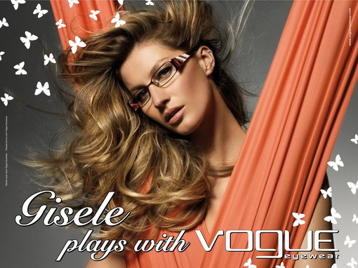 Gisele Bundchen featured in  the Vogue Eyewear advertisement for Spring/Summer 2007