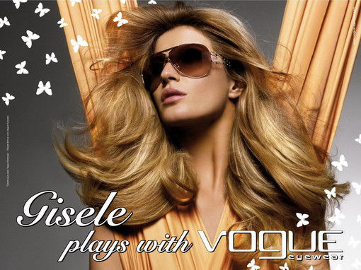 Gisele Bundchen featured in  the Vogue Eyewear advertisement for Spring/Summer 2007