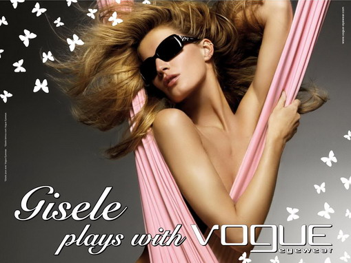 Gisele Bundchen featured in  the Vogue Eyewear advertisement for Spring/Summer 2007