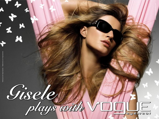 Gisele Bundchen featured in  the Vogue Eyewear advertisement for Spring/Summer 2007