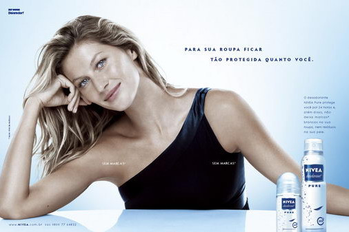 Gisele Bundchen featured in  the Nivea advertisement for Autumn/Winter 2006