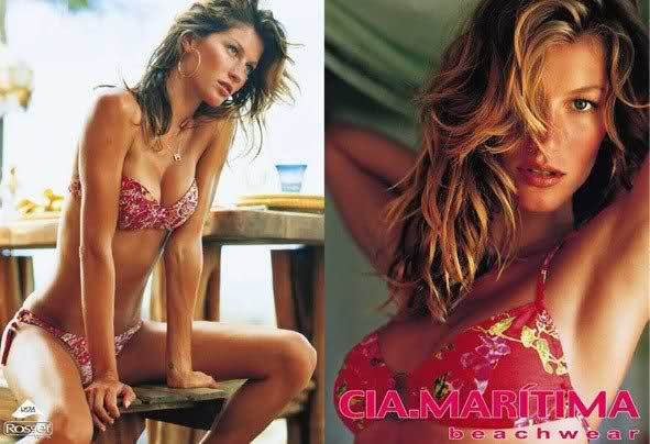 Gisele Bundchen featured in  the Cia Marï¿½tima advertisement for Spring/Summer 2002