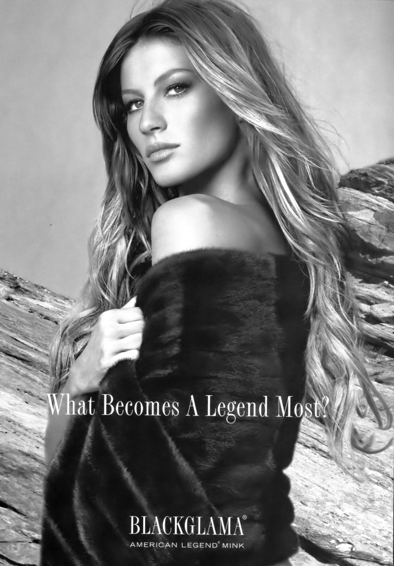 Gisele Bundchen featured in  the Blackglama advertisement for Autumn/Winter 2002