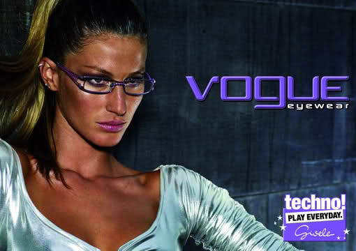 Gisele Bundchen featured in  the Vogue Eyewear advertisement for Spring/Summer 2008